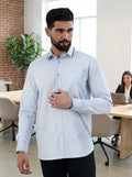 ICE BLUE CONTRAST PLACKET CASUAL SHIRT