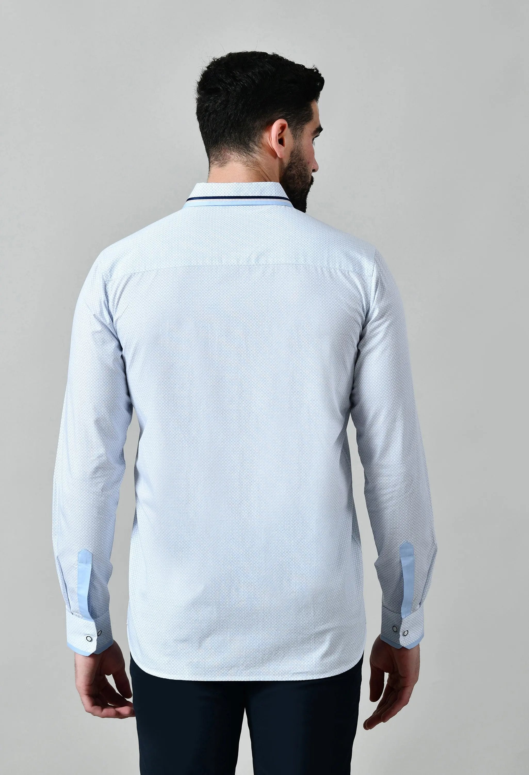 Pier Seven Men's Cotton Printed Regular Fit Shirt - Blue (CWM014) Pier Seven