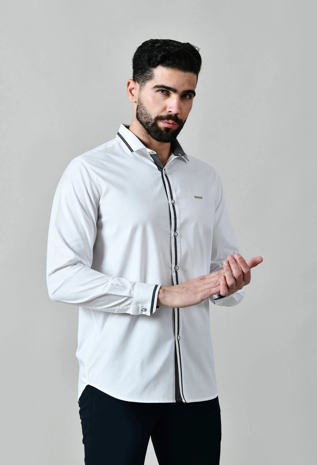 Pier Seven Men's Cotton Blend Solid Regular Fit Shirt - White (CWM015) Pier Seven