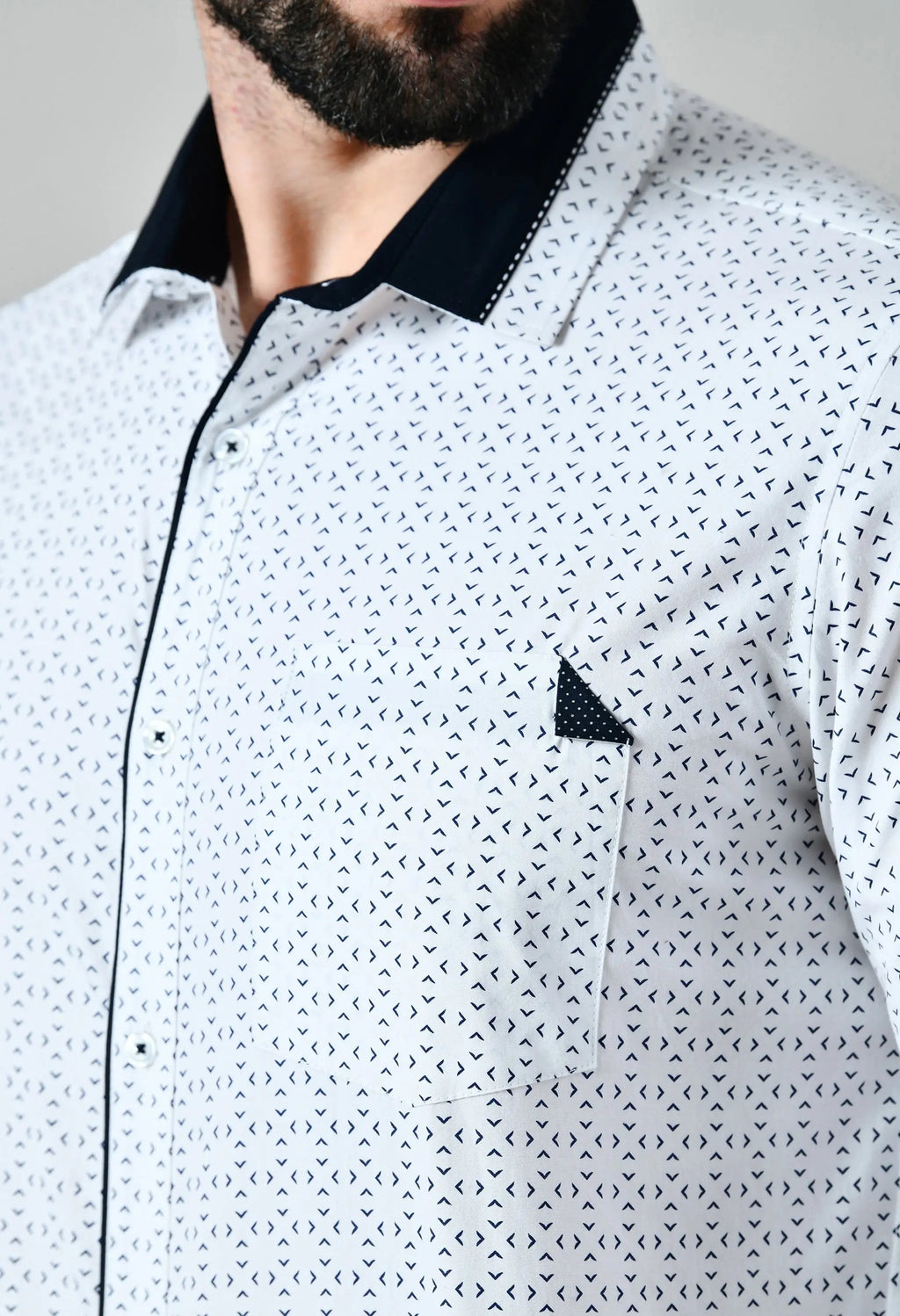 Pier Seven Men's Cotton Printed Regular Fit Shirt - White (CWM110) Pier Seven