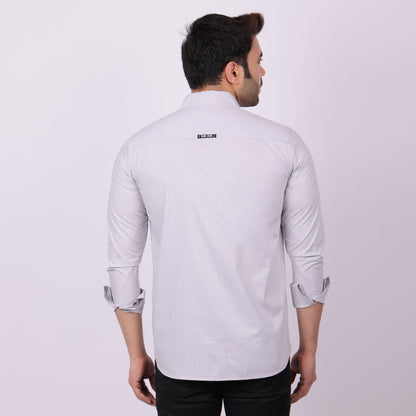 Pier Seven Tailored Polycotton Colour Block Regular Fit Shirt for Men - Grey (CWY009) Pier Seven