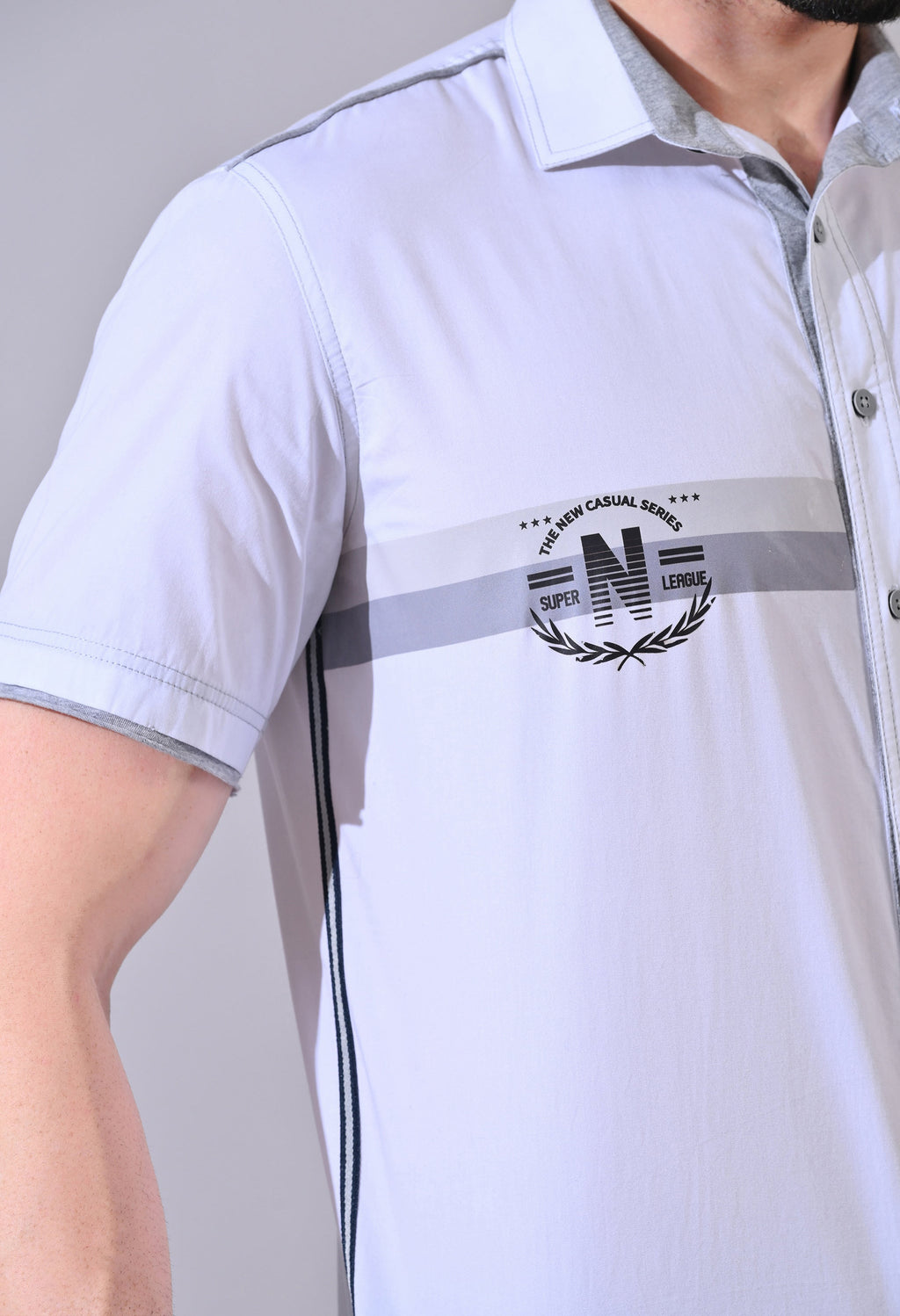 Pier Seven Urban Cotton Printed Regular Fit Shirt for Men - White (CWY026) Pier Seven