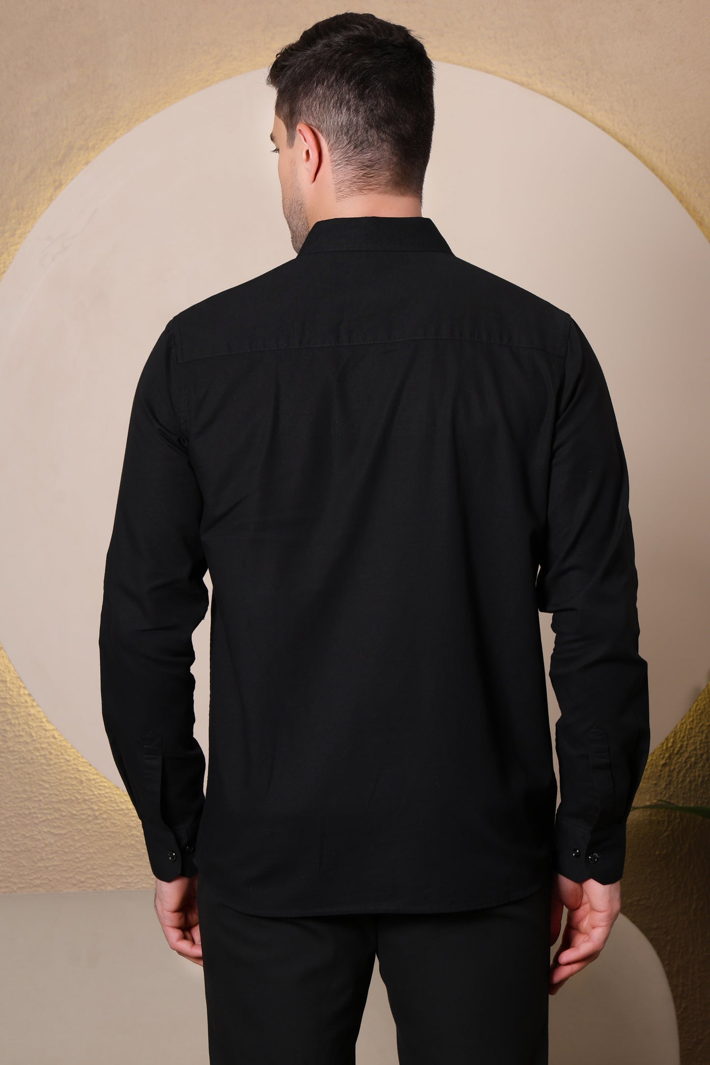 Pier Seven Urban Cotton Zipper Men's Regular Fit Shirt - Black (CWY045)