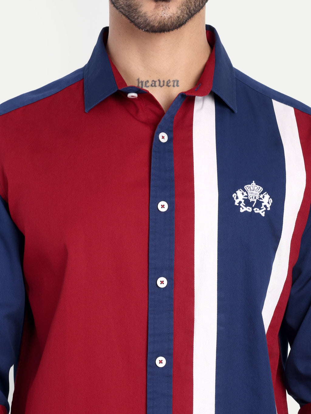 Pier Seven Luxe Cotton Striped Regular Fit  Shirt for Men - Blue (JWM032) Pier Seven