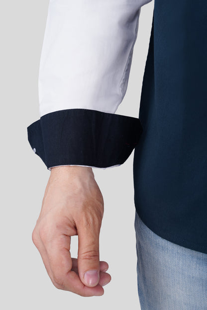 Pier Seven Luxe Cotton Embroided Regular Fit Shirt for Men - White (JWM024) Pier Seven