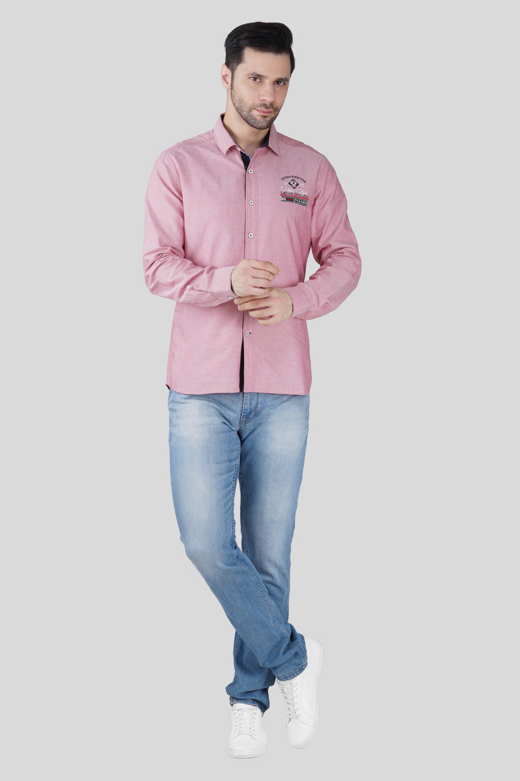 DENIM DIVISION EMBROIDED  ROSE JEANSWEAR SHIRT