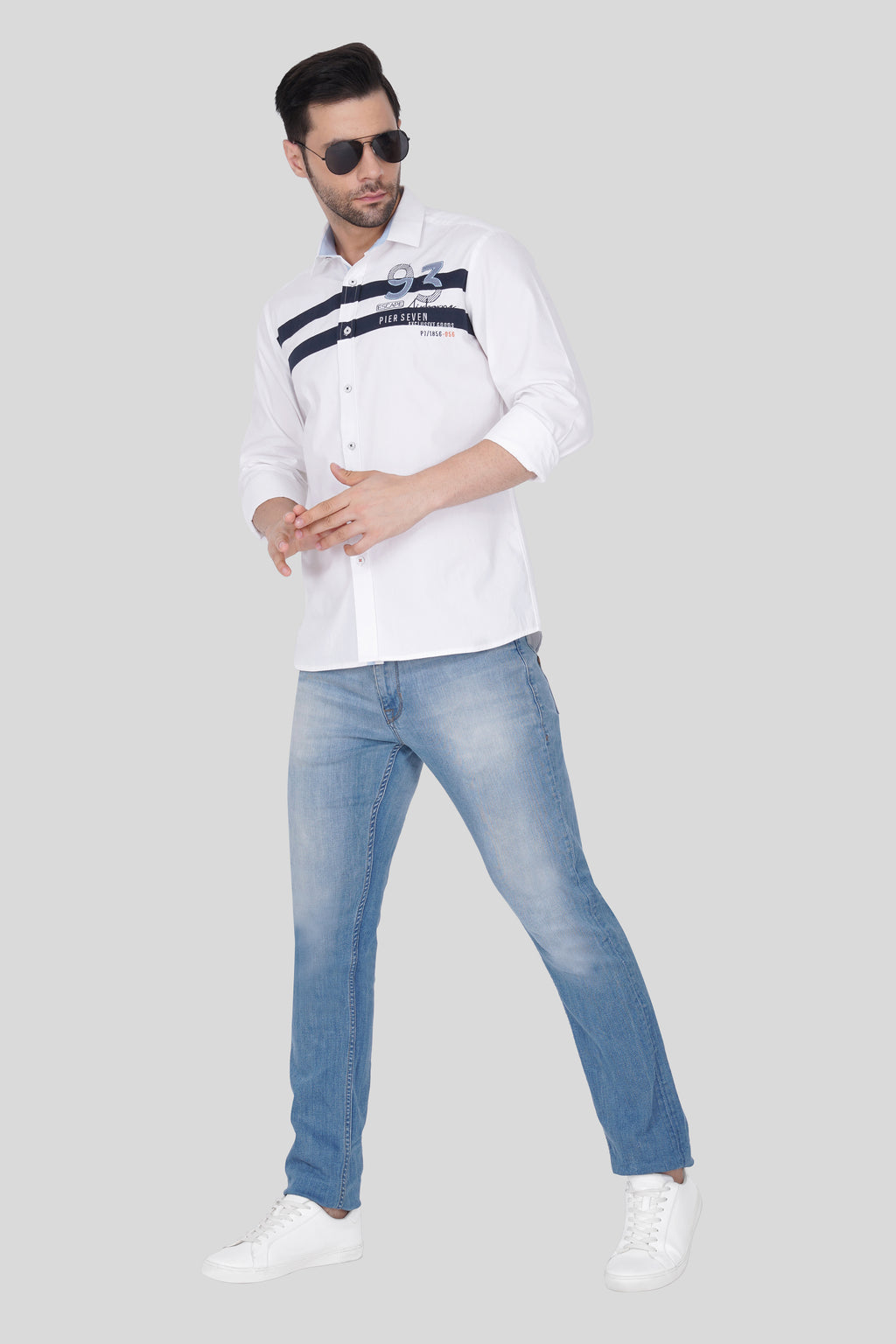 ESCAPE 93 EMBROIDED CASUAL SHIRT WHITE
