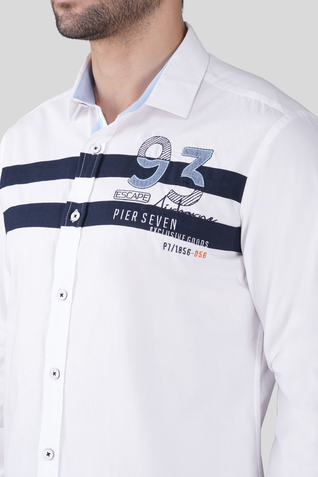 ESCAPE 93 EMBROIDED CASUAL SHIRT WHITE