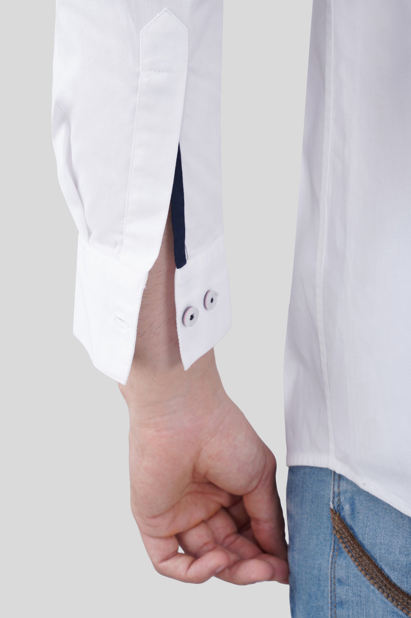 Pier Seven Luxe Cotton Striped Men's Regular Fit Shirt - White (JWM022)