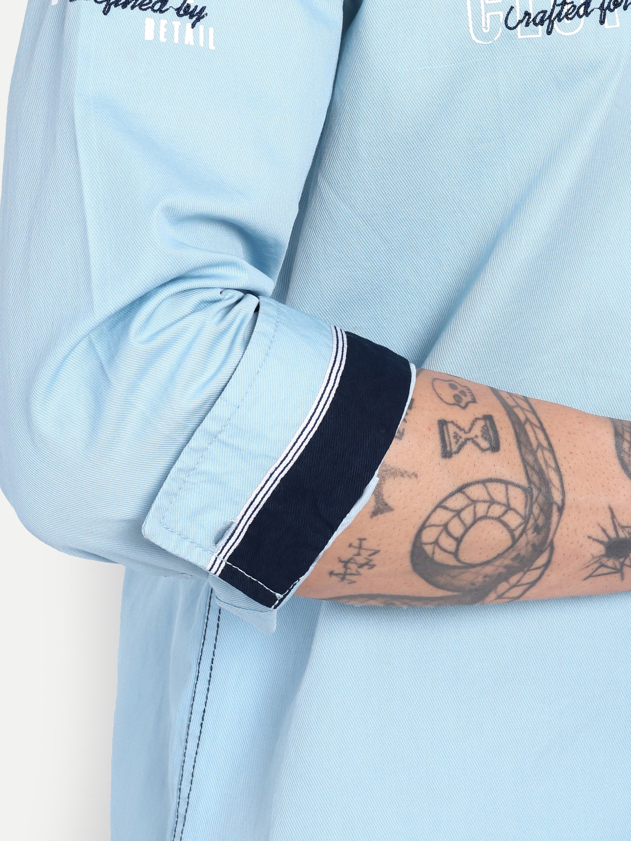 URBAN SCRIPT LIGHT BLUE CASUAL SHIRT