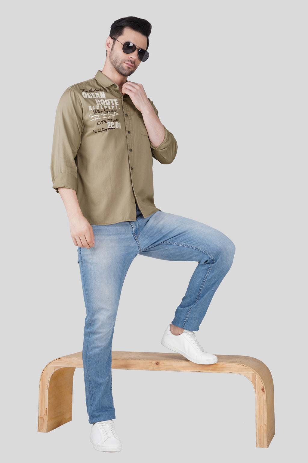 OCEAN ROUTE NAVIGATOR CASUAL SHIRT BEIGE