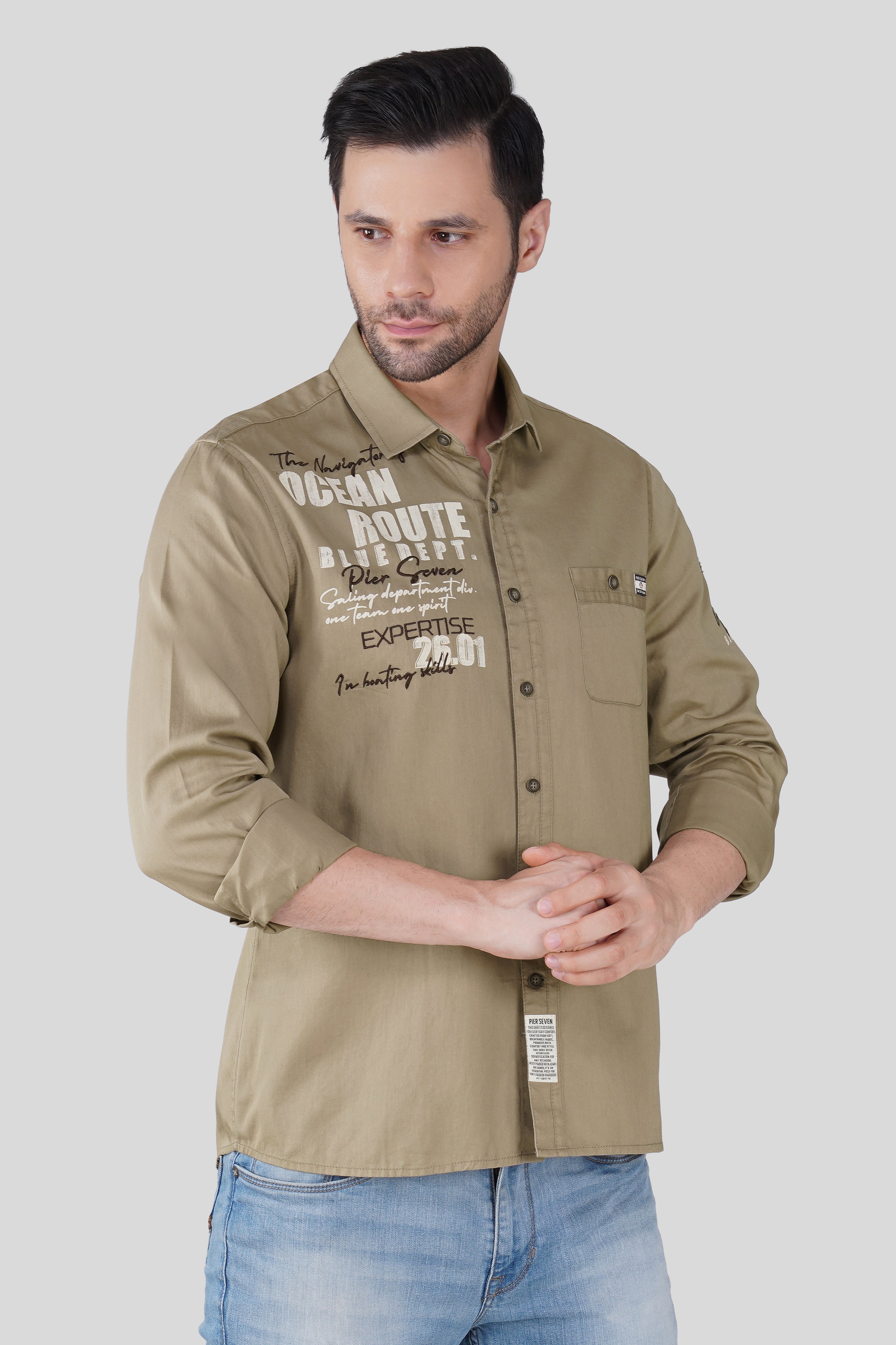 OCEAN ROUTE NAVIGATOR CASUAL SHIRT BEIGE