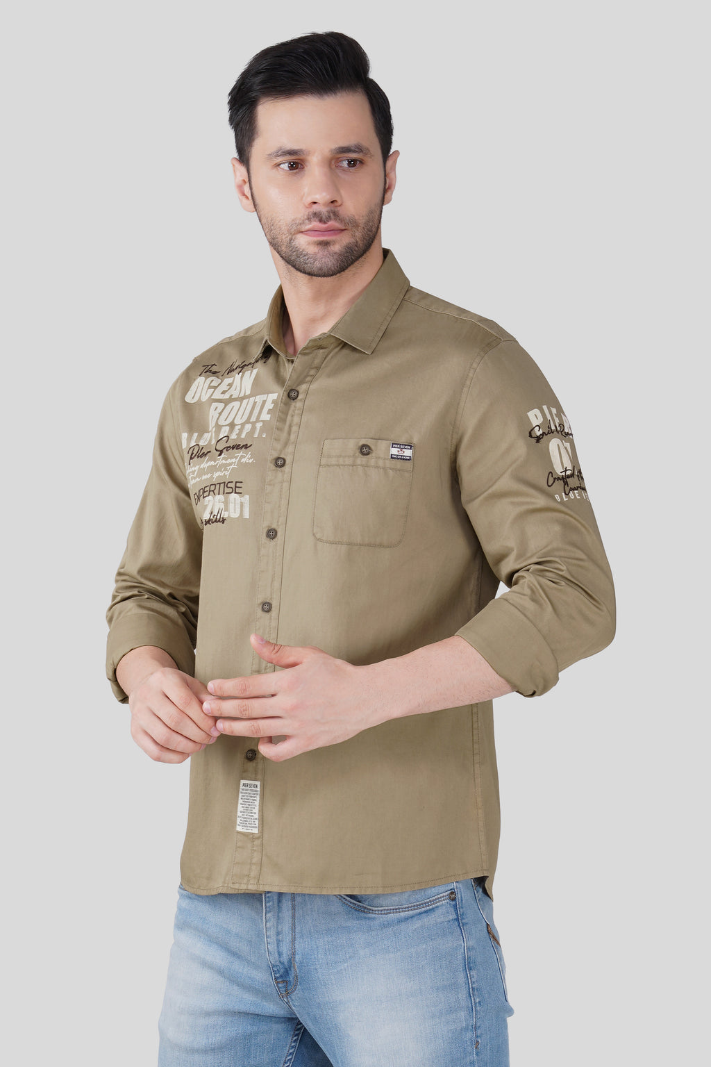 OCEAN ROUTE NAVIGATOR CASUAL SHIRT BEIGE