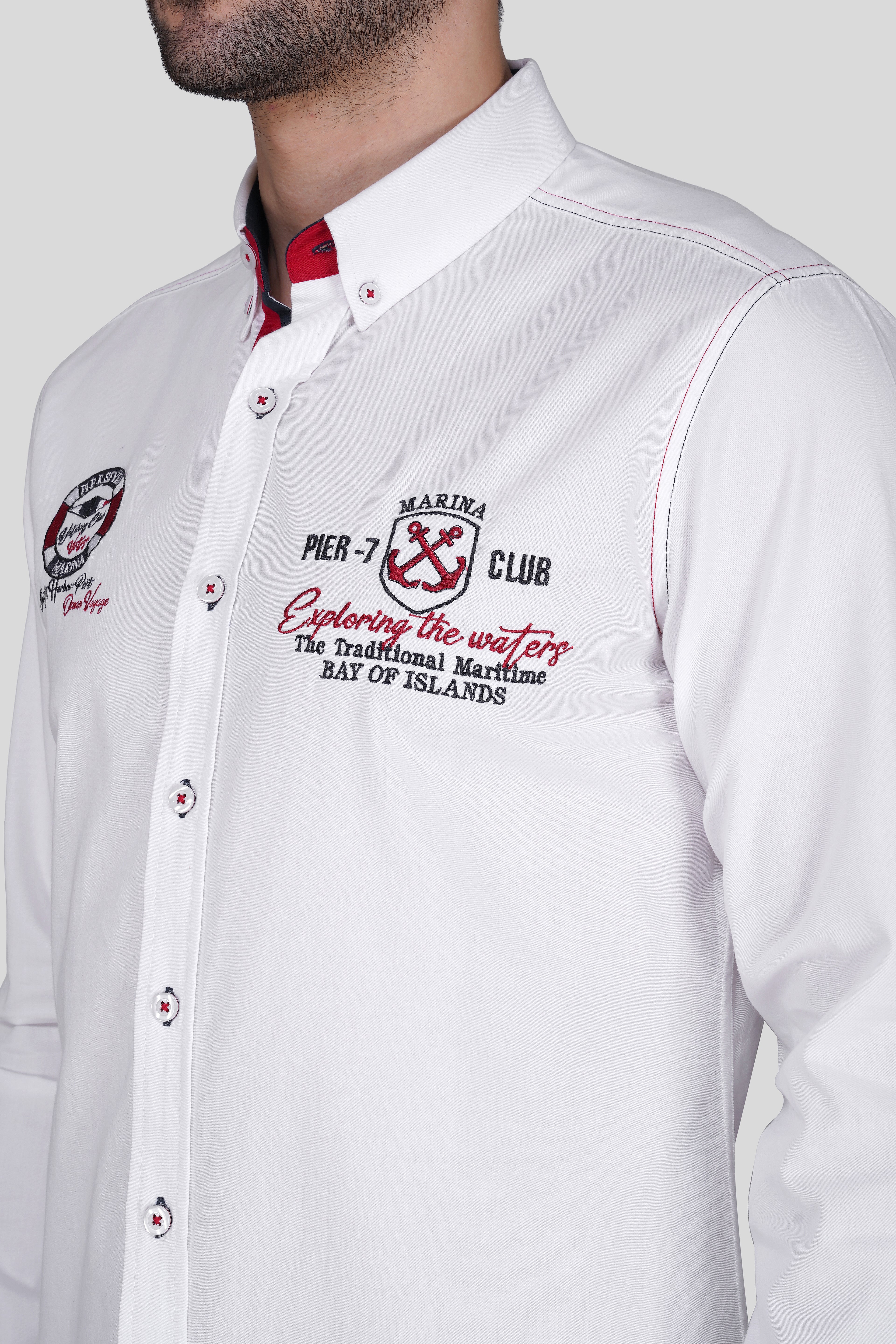 MARINA VOYAGE CASUAL SHIRT EMBROIDED WHITE