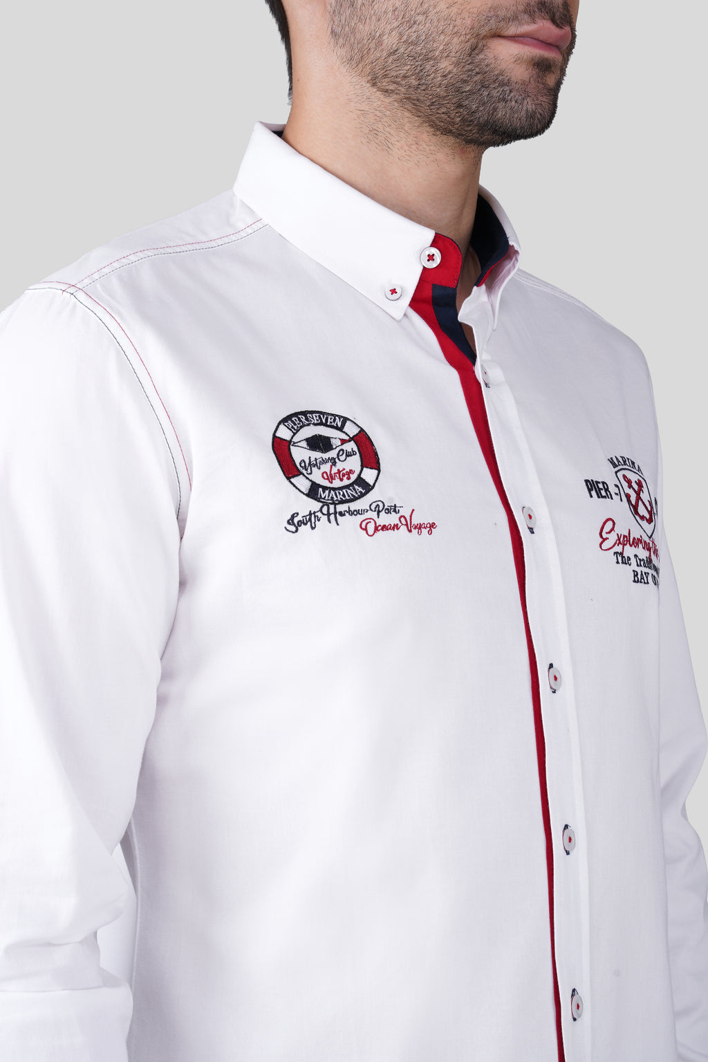 MARINA VOYAGE CASUAL SHIRT EMBROIDED WHITE