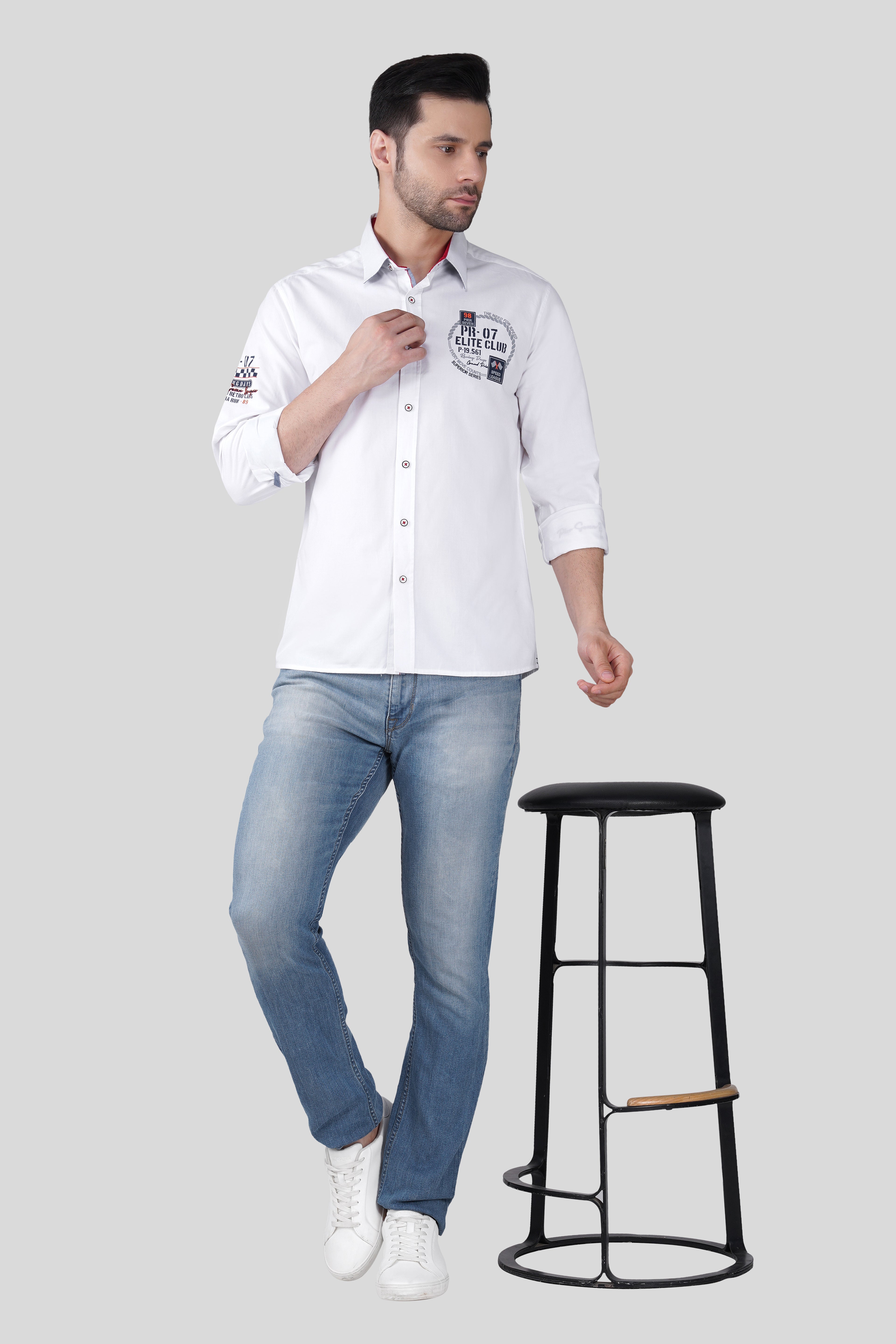 URBAN ELITE CLUB CASUAL SHIRT WHITE
