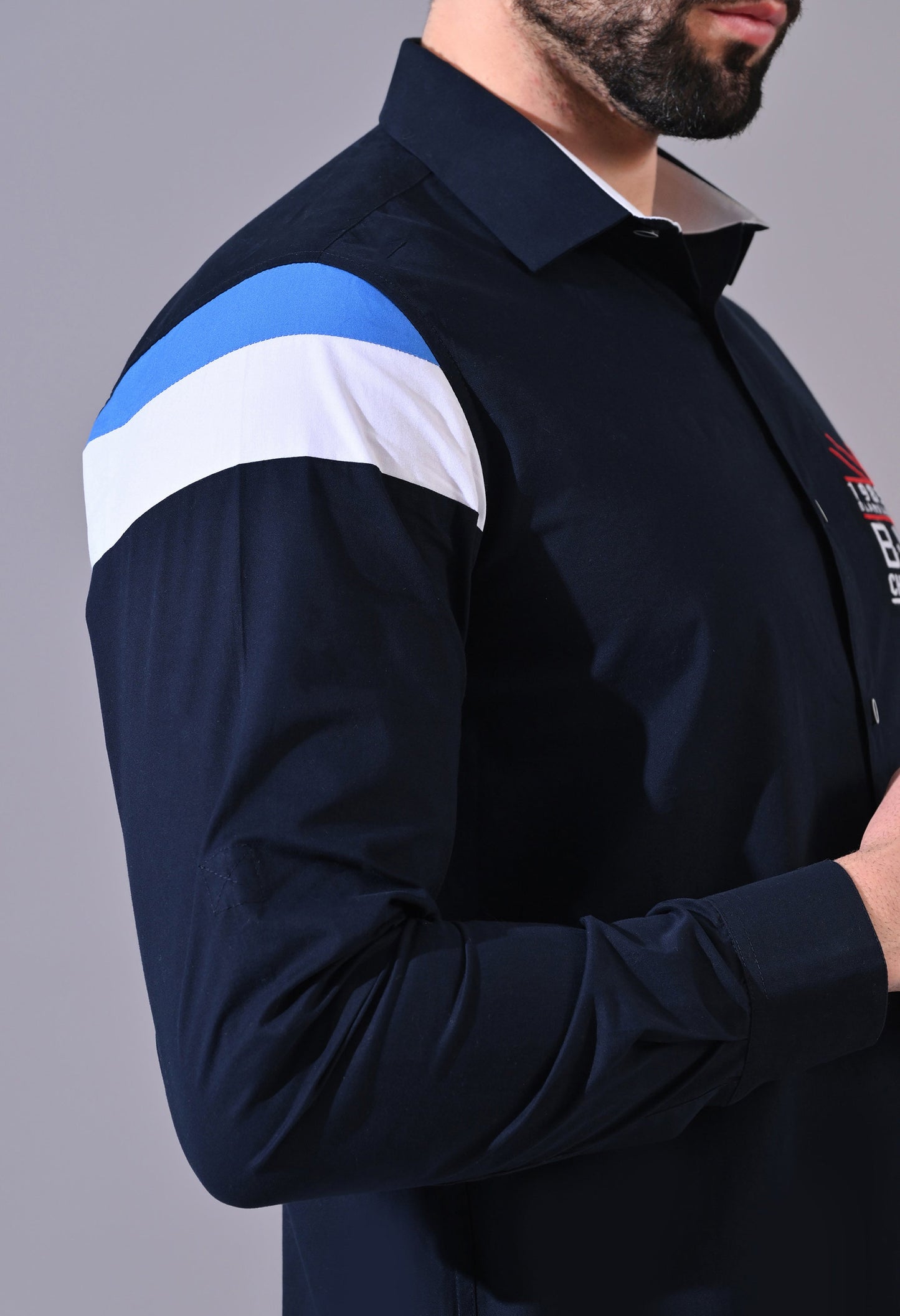 Pier Seven Luxe Cotton Embroided Regular Fit Shirt for Men - Navy (JWM102) Pier Seven