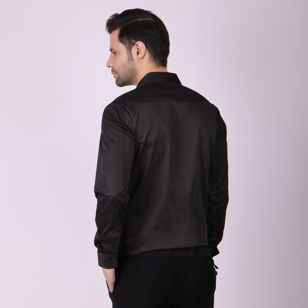 Pier Seven Men's Cotton blended Mix n Match Embroided Slim Fit Shirt - Black (PWY019) Pier Seven