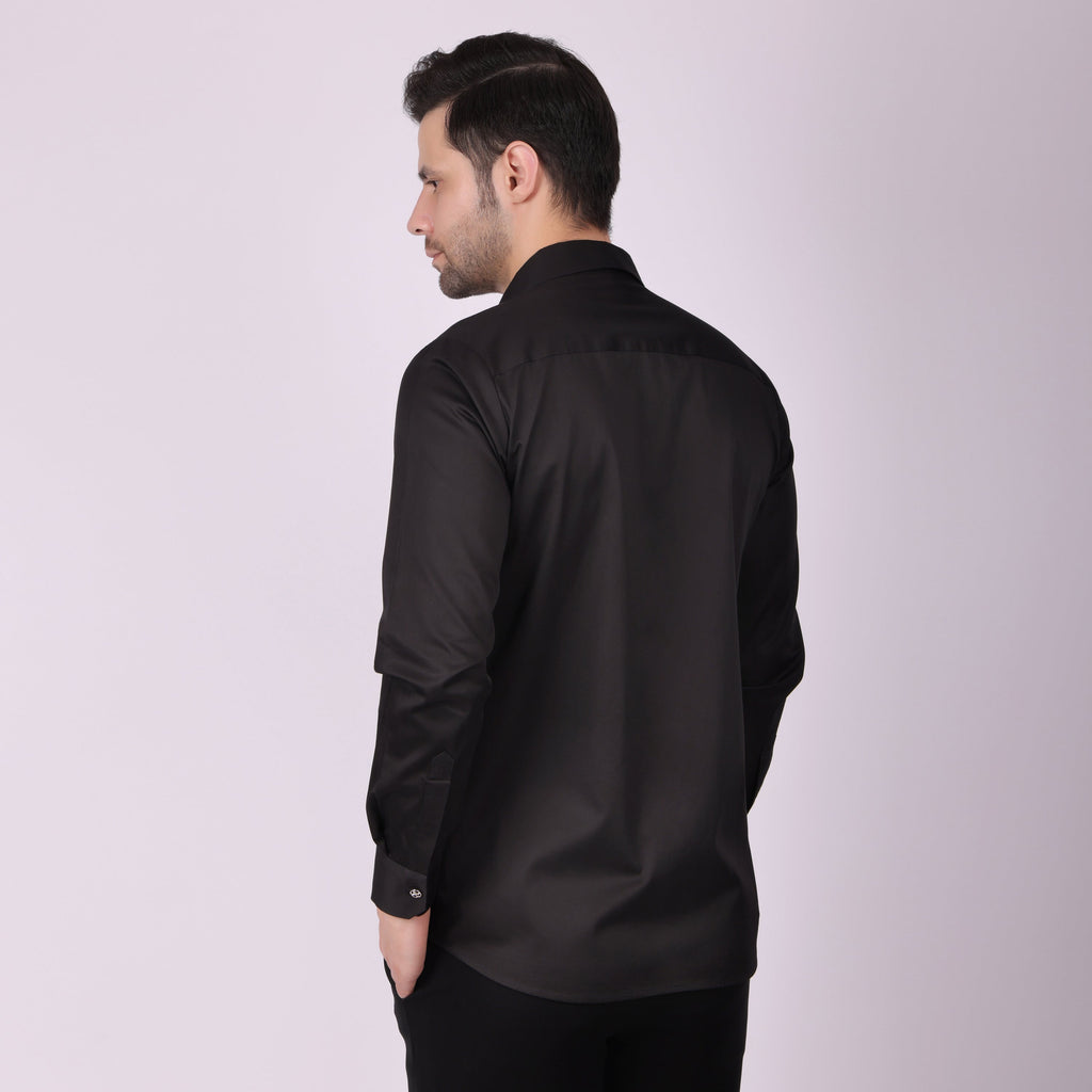 Pier Seven Men's Cotton Woven With Sequins Slim Fit Shirt - Black (PWY023) Pier Seven