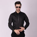 BLACK METAL STUD FRONT DRESS SHIRT  (PWY028)
