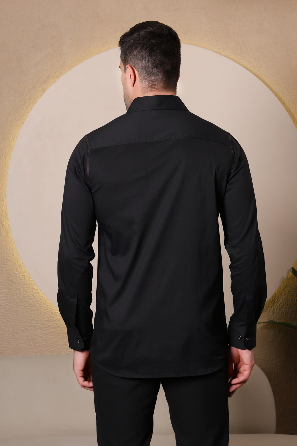 REGAL EMBER LION PARTY SHIRT EMBROIDED BLACK