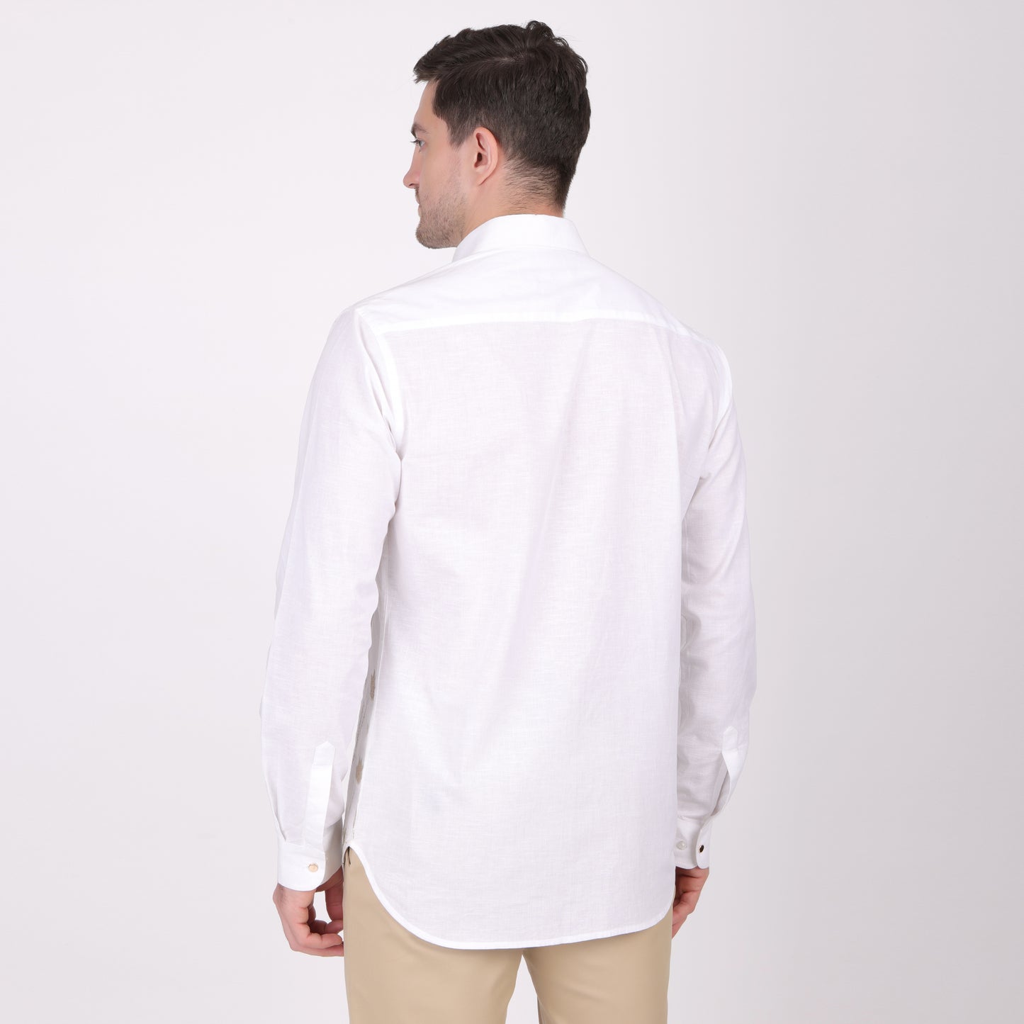 Pier Seven Ethnic Cotton Embroidered Slim Fit Shirt for Men - White (PWE004) Pier Seven