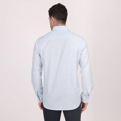 Pier Seven Ethnic Cotton Self Design Slim Fit Shirt for Men - Light Blue (PWY079) Pier Seven