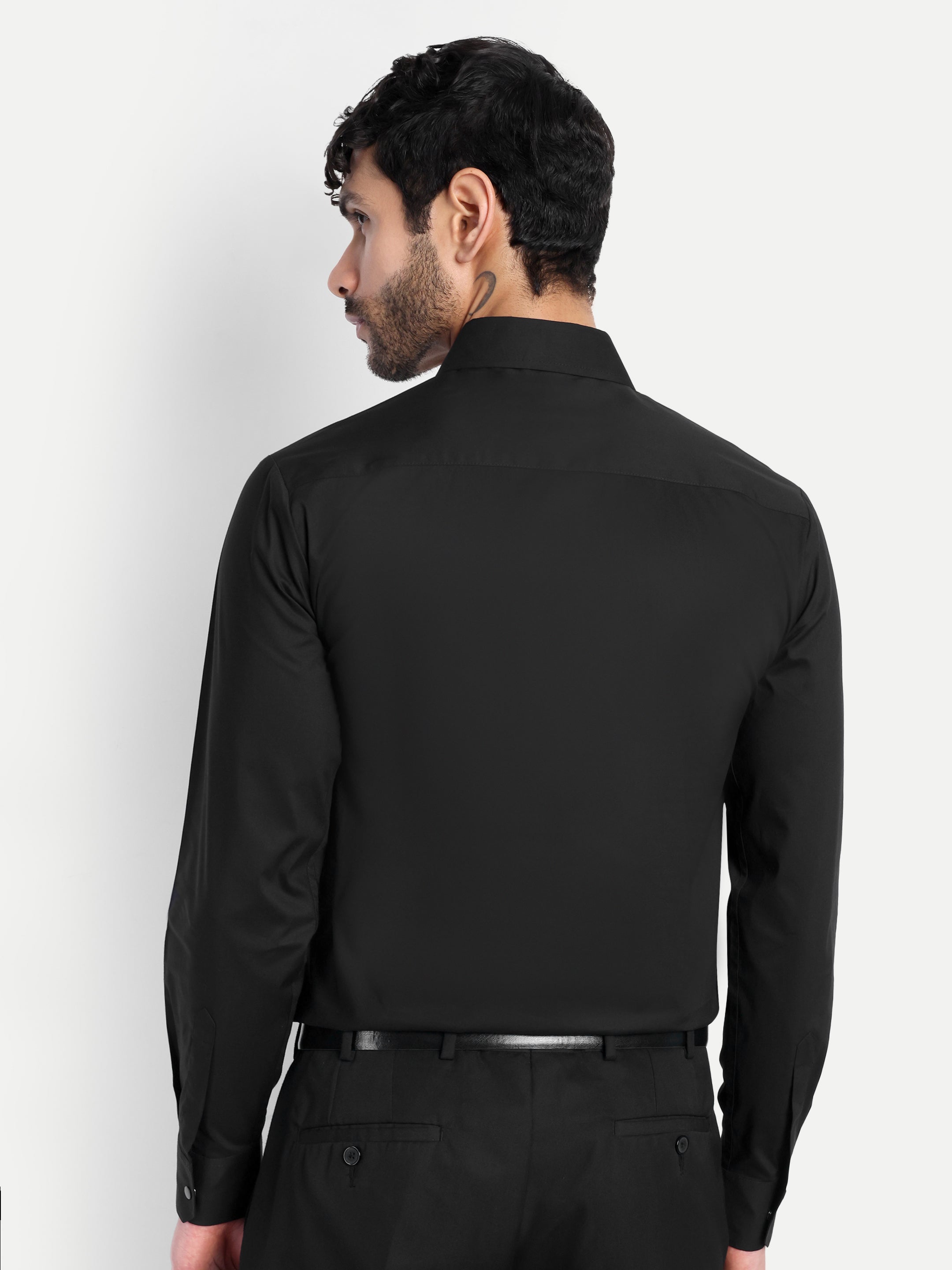 MIDNIGHT MOTO ZIP PANEL CLUB WEAR SHIRT BLACK