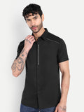 BLACK ZIP SHOULDER BIKER CLUB WEAR SHIRT