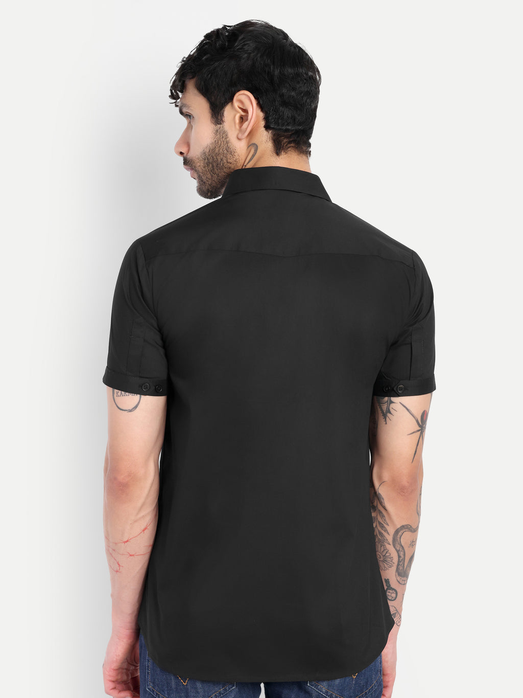 BLACK ZIP SHOULDER BIKER CLUB WEAR SHIRT