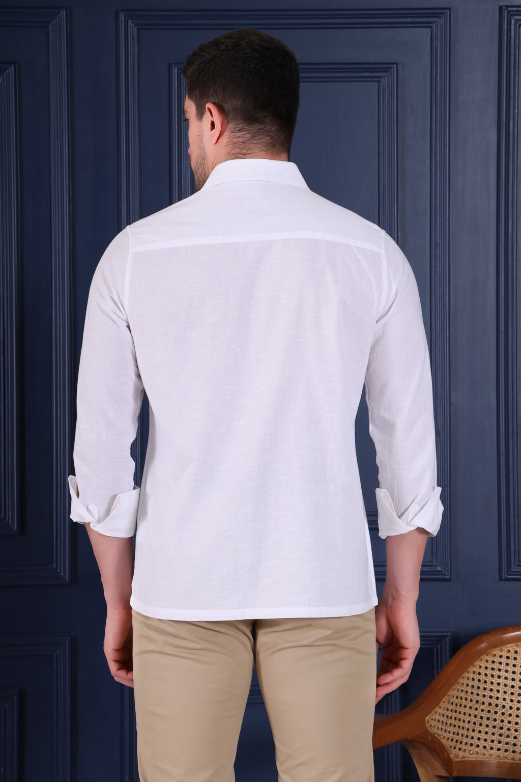 HERITAGE PANEL EMBROIDED PARTY SHIRT WHITE