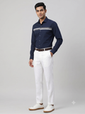 Pier Seven Men’s Navy Panel Embroidered Shirt PWY245
