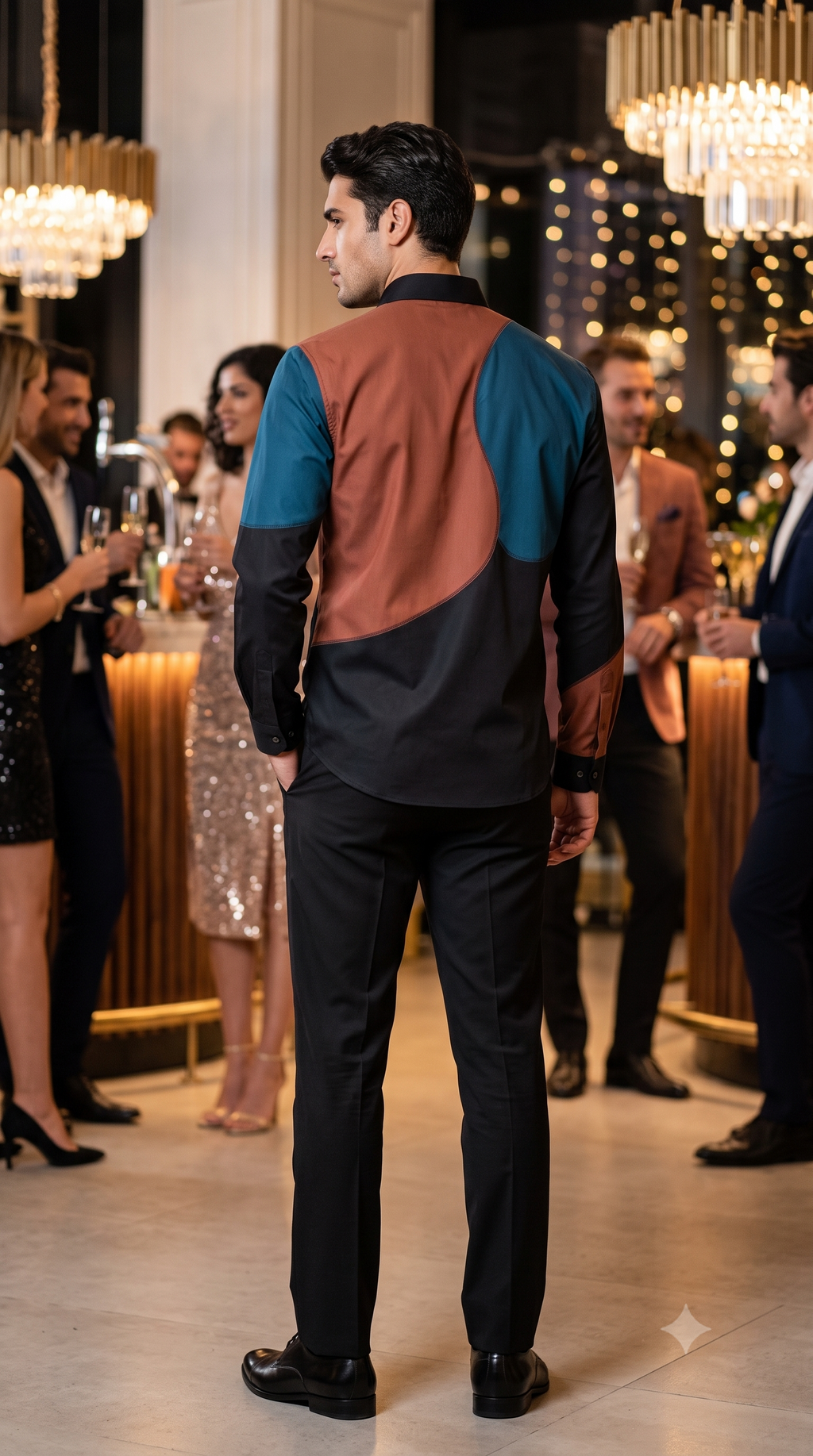 Pier Seven Men Colourblock Party Shirt PWY247