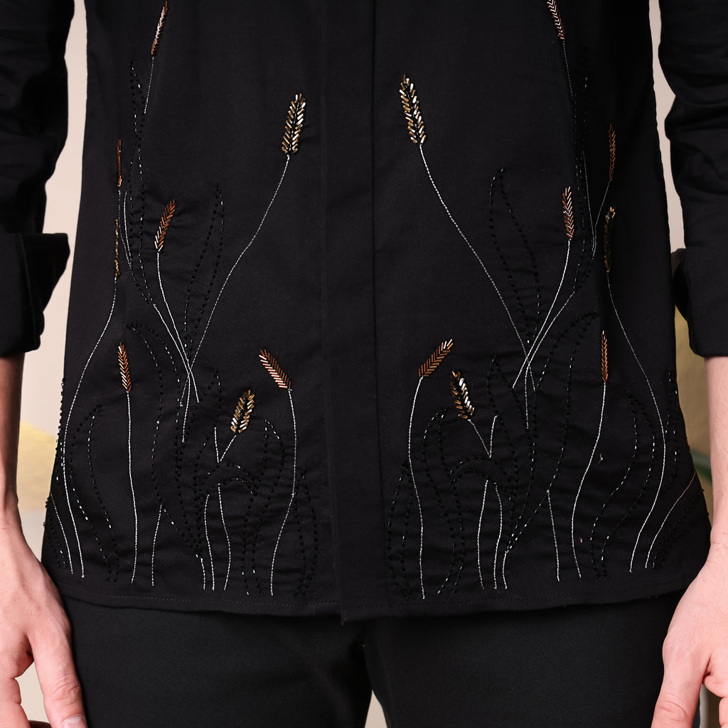 CAMISA VAQUERA CON BLOQUES DE COLOR Y BRÚJULA NÓRDICA